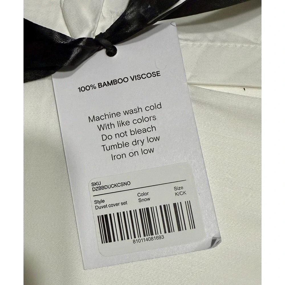 DOZ Duvet Cover Set, 100% Viscose Derived‎ from Bamboo, Organically Grown, Snow